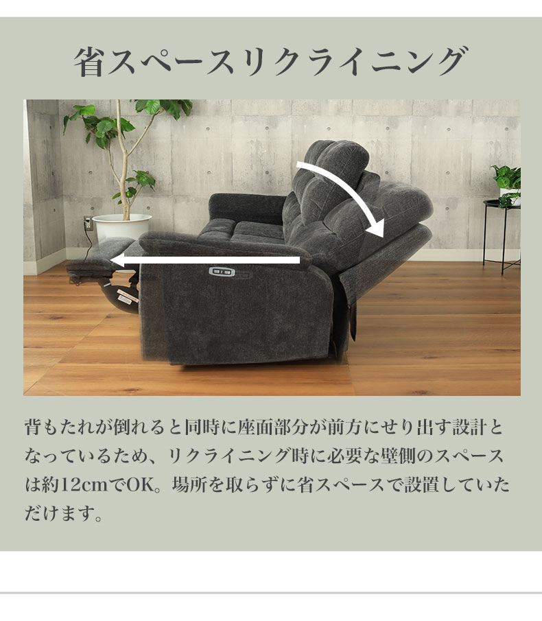2から3人用 電動ソファ デュークの機能