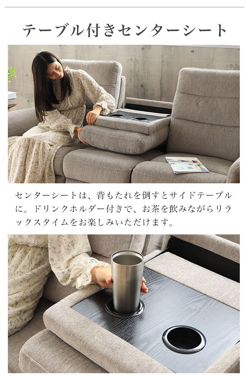 2から3人用 電動ソファ デュークの機能