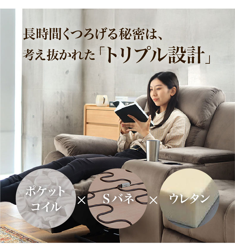 2人用 電動ソファ クックの機能