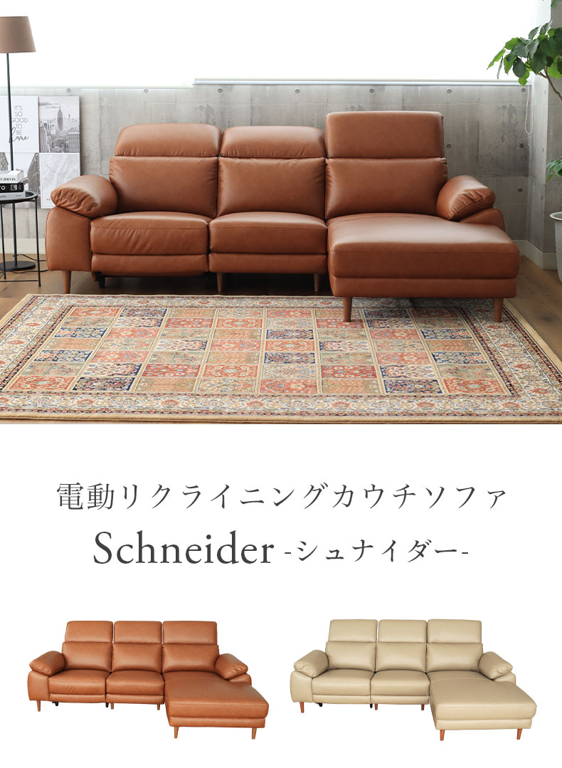 片電動カウチソファ左 シュナイダー