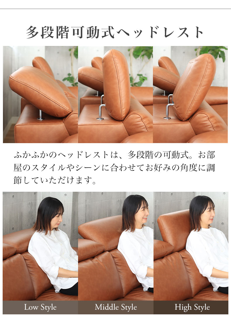 片電動カウチソファ左 シュナイダーの機能