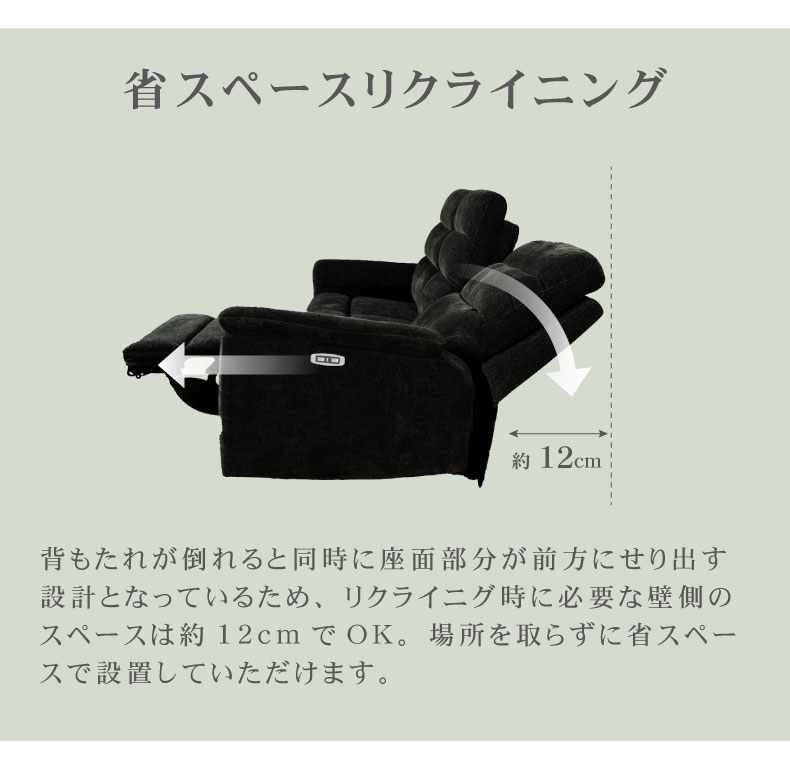 3人用 電動ソファ 本革 デュークの機能