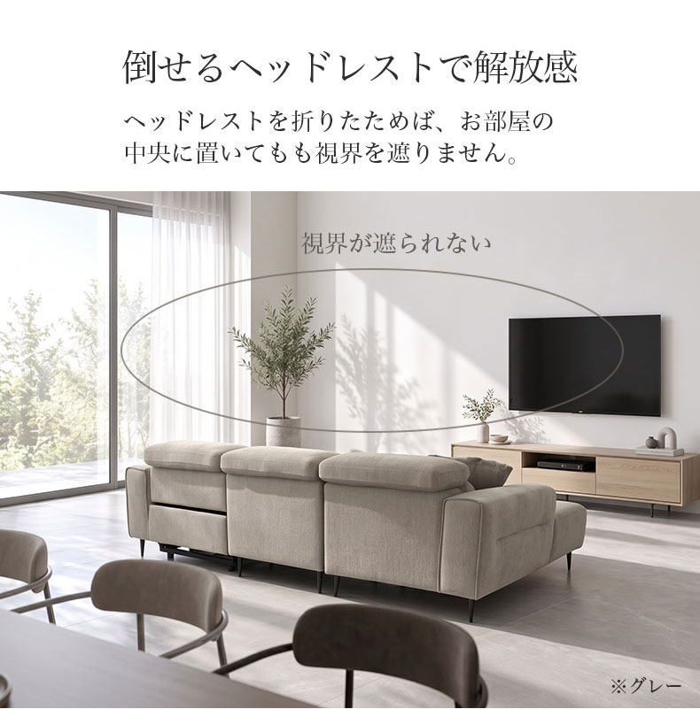 片電動カウチソファ オスカー2の機能