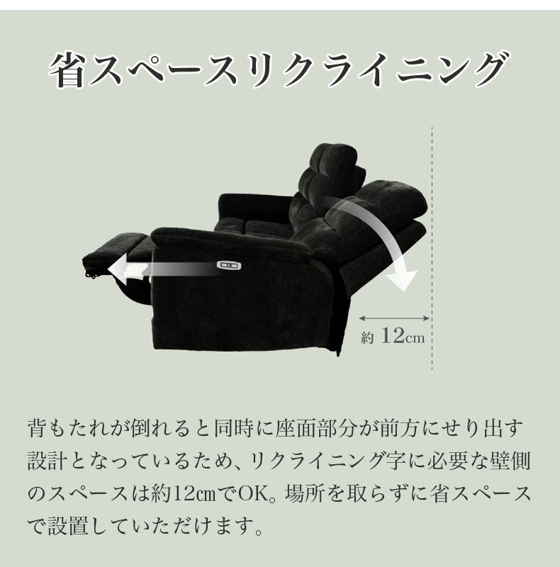 1人用 電動ファブリックソファ デュークの機能