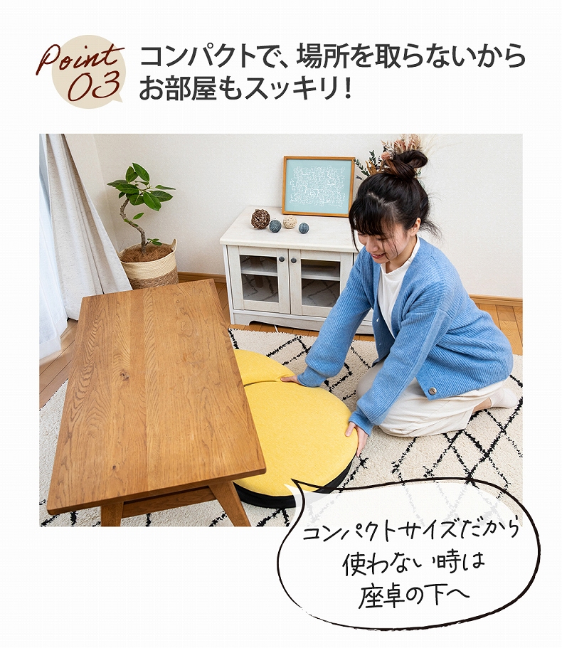 【通販限定】コンパクト回転座椅子 ポルテの機能