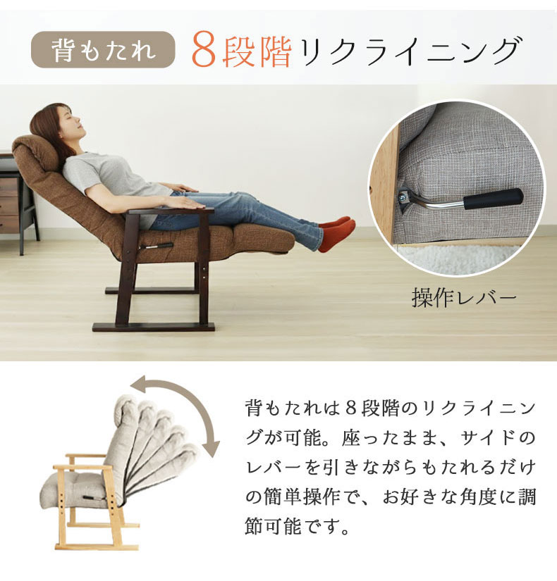 オットマン付き高座椅子 ヒナタの機能