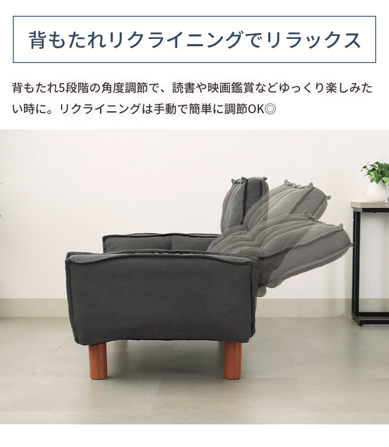 2人掛け カジュアルソファ パッソプラスの機能