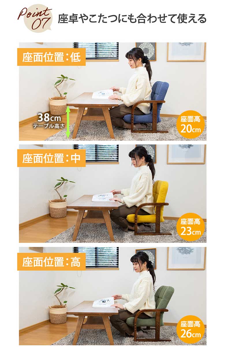 【通販限定】あぐら座椅子リッチタイプ ソルムの機能