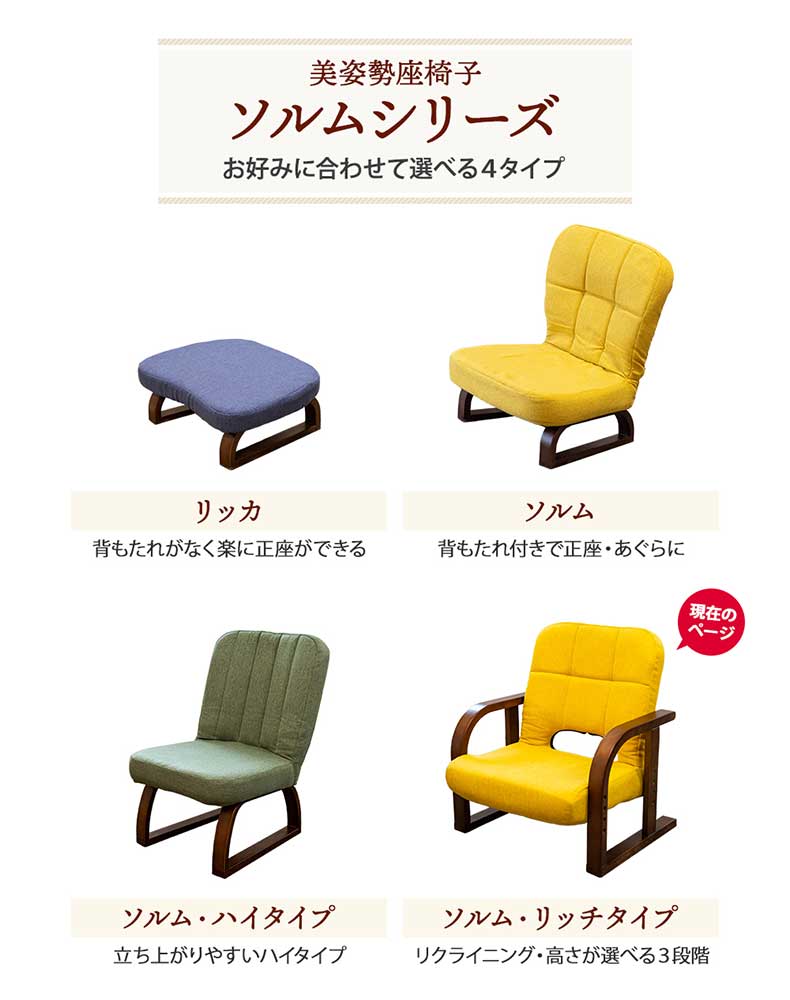 【通販限定】あぐら座椅子リッチタイプ ソルムの機能