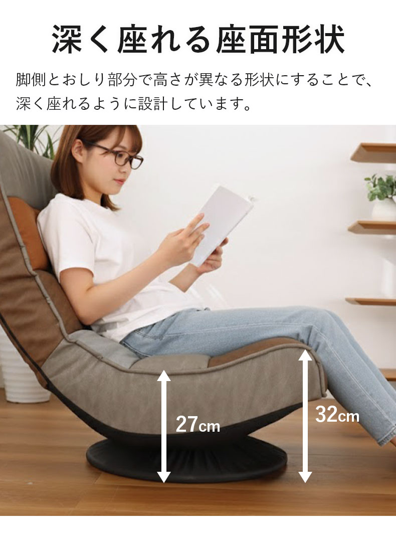 リラックス回転座椅子 アルクス ベロアの機能