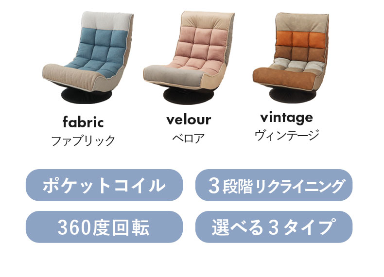 リラックス回転座椅子 アルクス ヴィンテージの機能