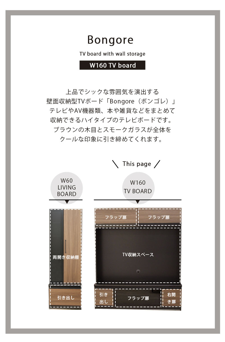 幅160cm TVボード ボンゴレの機能