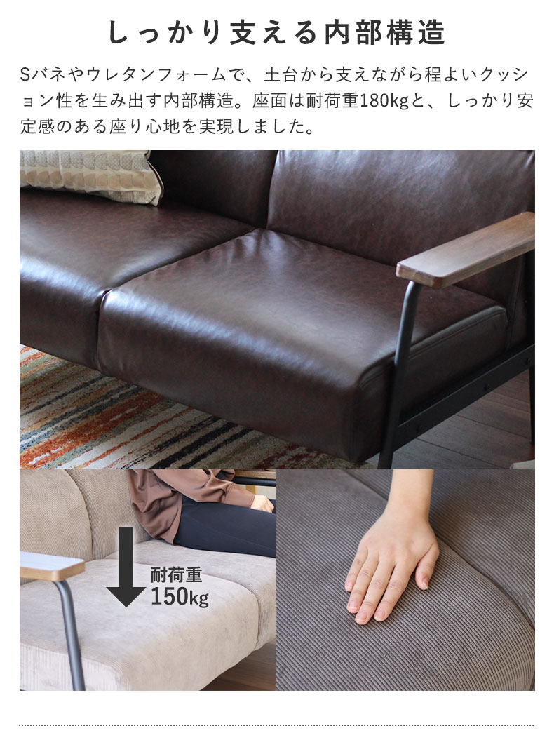 2.5人掛け ソファ アフタヌーンの機能