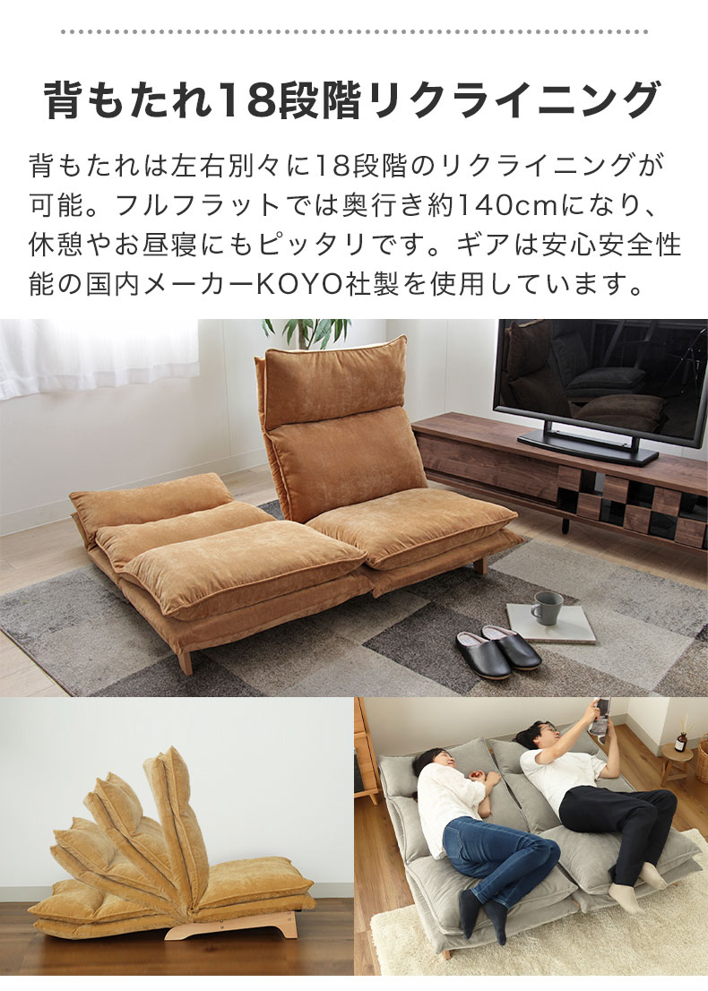 リクライニングソファ ピエル5の機能