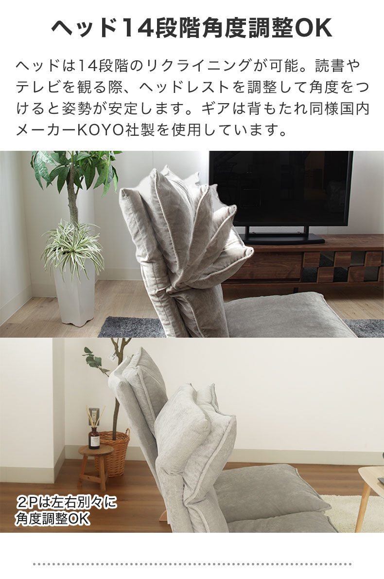 リクライニングソファ ピエル5の機能