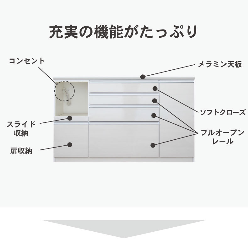 幅160cmカウンター 奥行45-高さ96 バーダック2の機能
