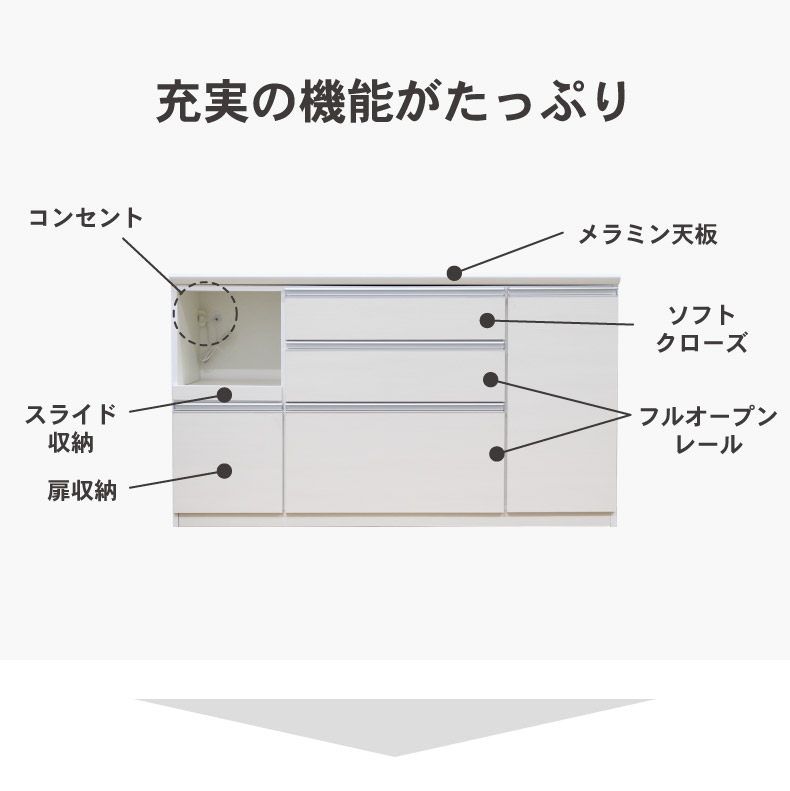幅160cmカウンター 奥行45-高さ89 バーダック2の機能
