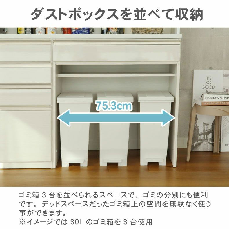 幅120cmカウンター 80ダスト 40左開 ネオの機能