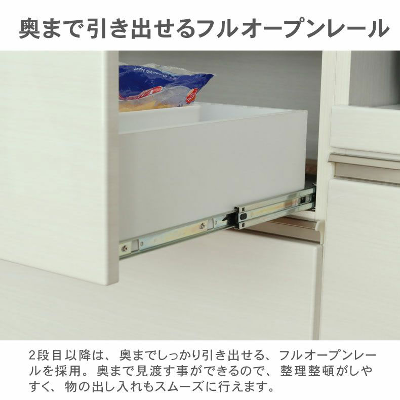 幅120cmカウンター 60四段引出x2 ネオの機能