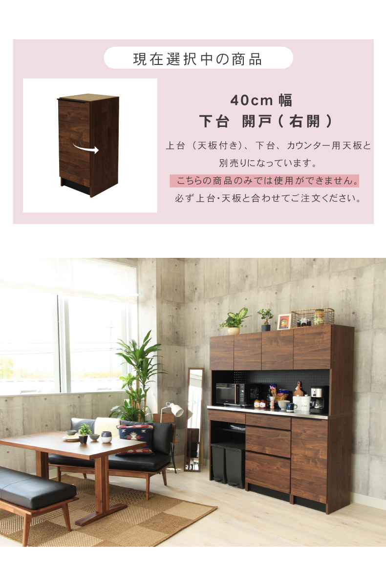 幅40cm 下台 開き戸(右開き) フォーガス