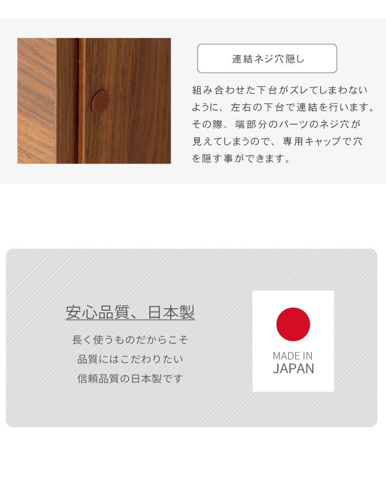 幅80cm 下台 3杯引出 フォーガスの機能