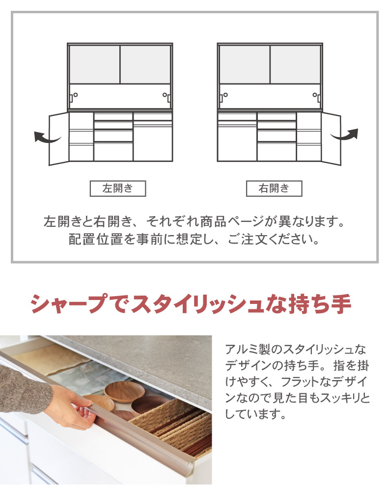 幅40cm 下台 開戸(左開き) カカロの機能