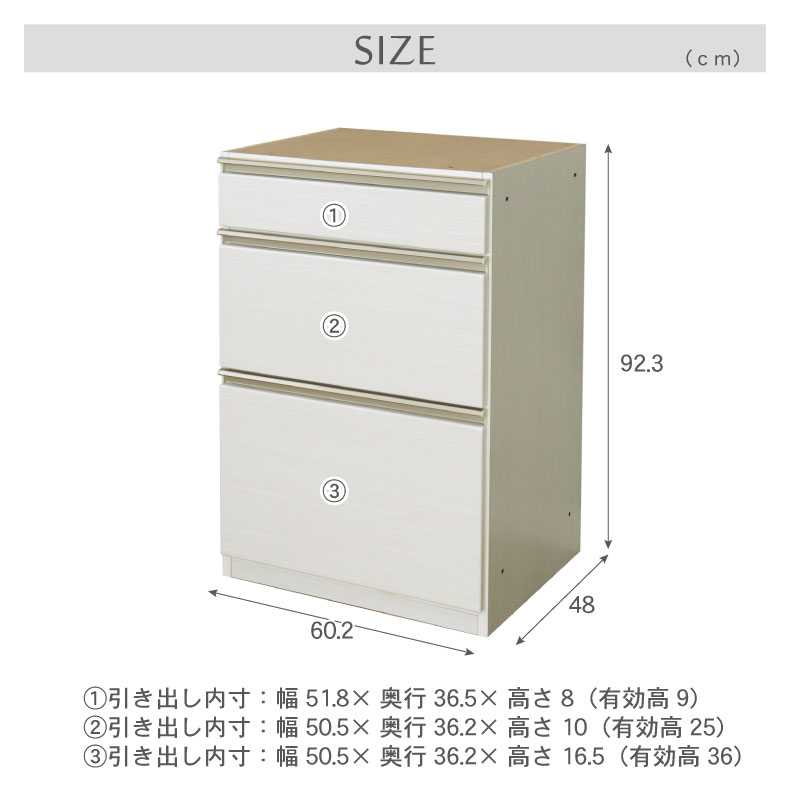 幅60cm 下台 3杯引出 ネオの説明