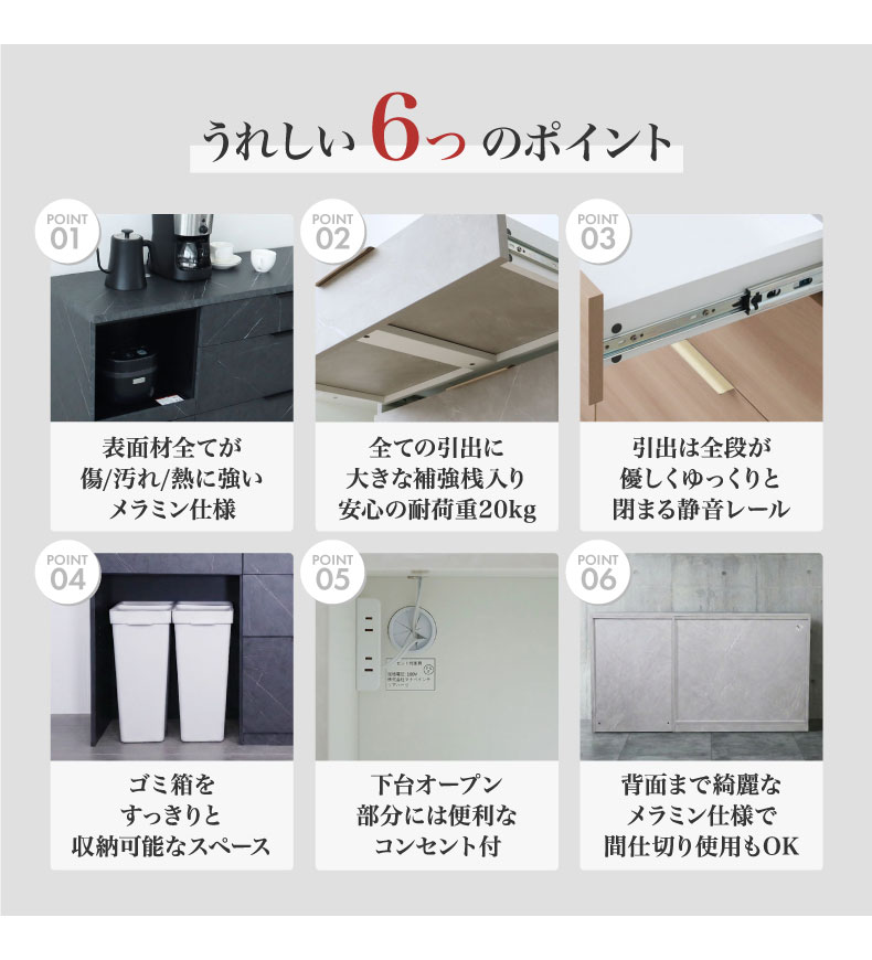 メラミンキッチンカウンター アラスコダストタイプの機能