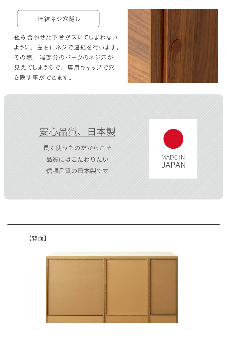 幅180cmカウンター ハイフレックス天板 下台60開戸 60引出 80ダスト フォーガスの機能