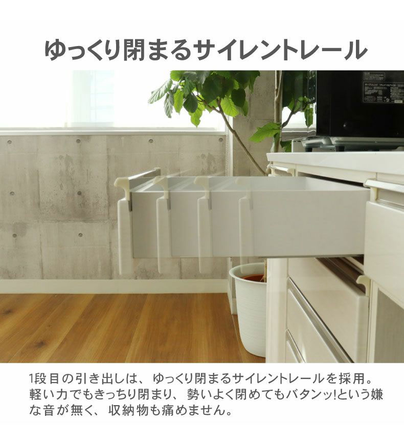幅200cmカウンター 片パネル左 80三段引出x2 ネオの機能