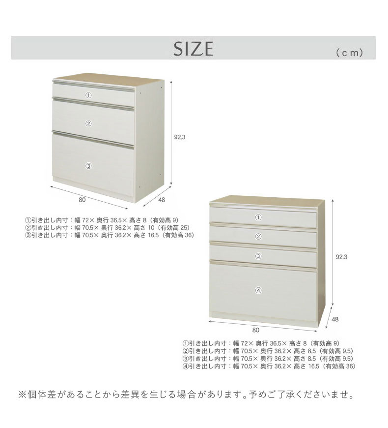 幅240cmカウンター 80四段引出 80三段引出x2 ネオのサイズ2
