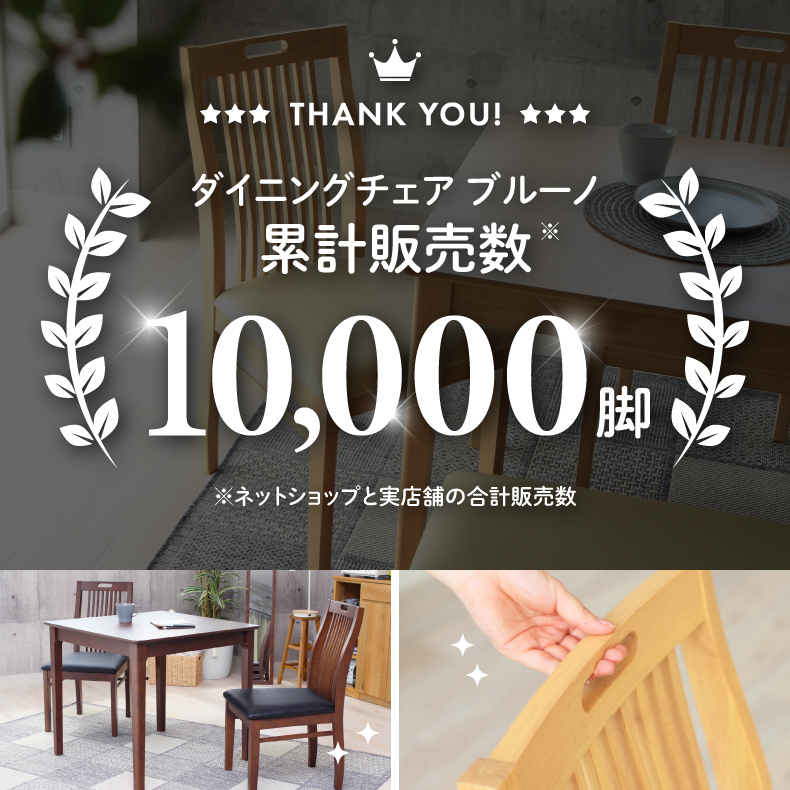 ダイニングチェア 2脚セット ブルーノ