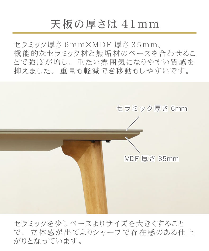 幅180cm ダイニングテーブル イデア＆ソール2（クロス脚）の機能