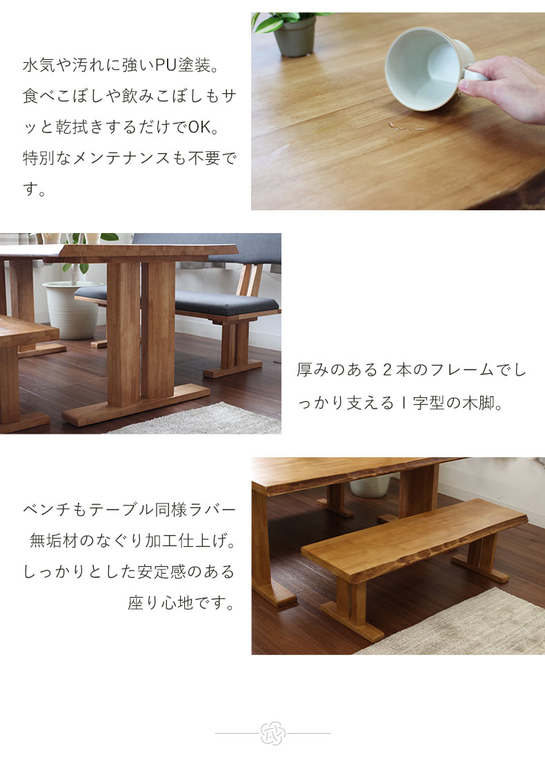 ダイニング4点セット 黒部の機能