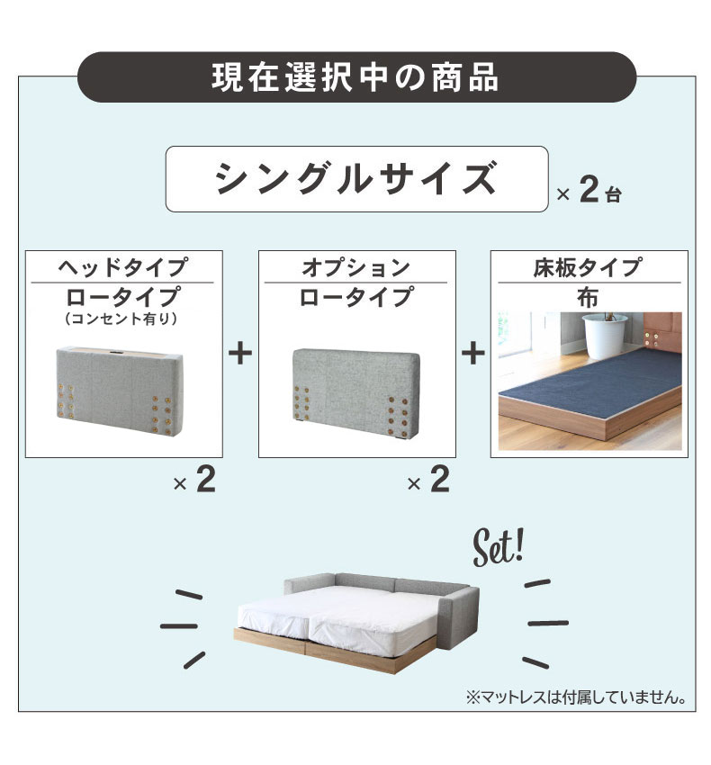 Sｘ２ 布床板＆サイド有＆ローヘッド（コンセント有） アドリアの機能