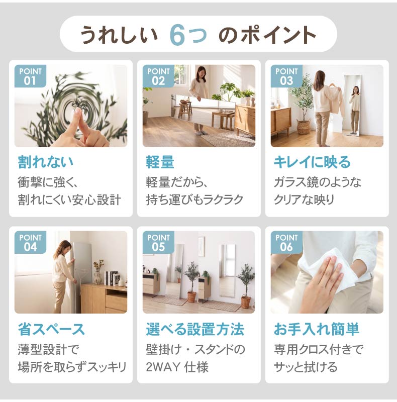 割れないミラー レジェの機能