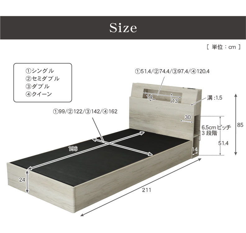 布床板箱型 アンドレのサイズ1