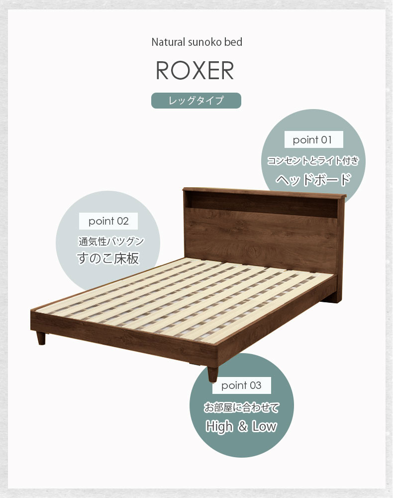 ベッドMIスタイル スノコ&レッグ ロクサーの機能