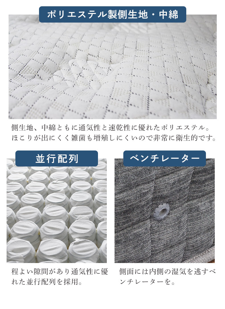 国産マットレス レギュラー 喜の夢+++の機能