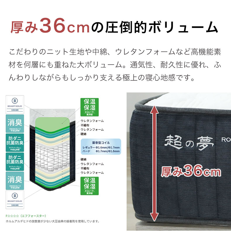 国産マットレス 超の夢ハードの機能