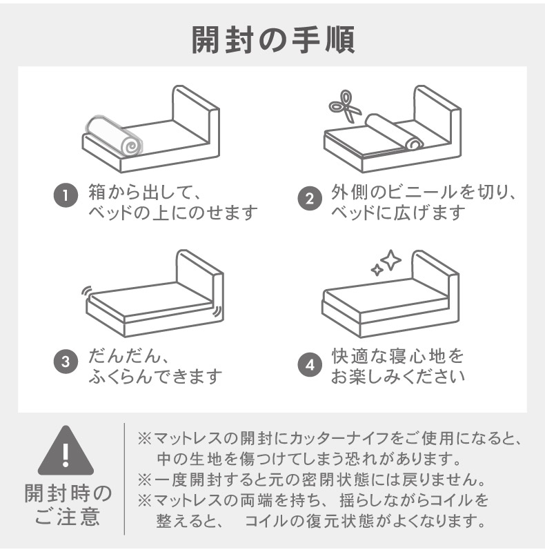 ポケットコイルマットレス ハグモの機能