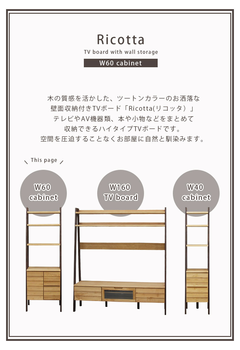 幅60cm キャビネット リコッタの機能