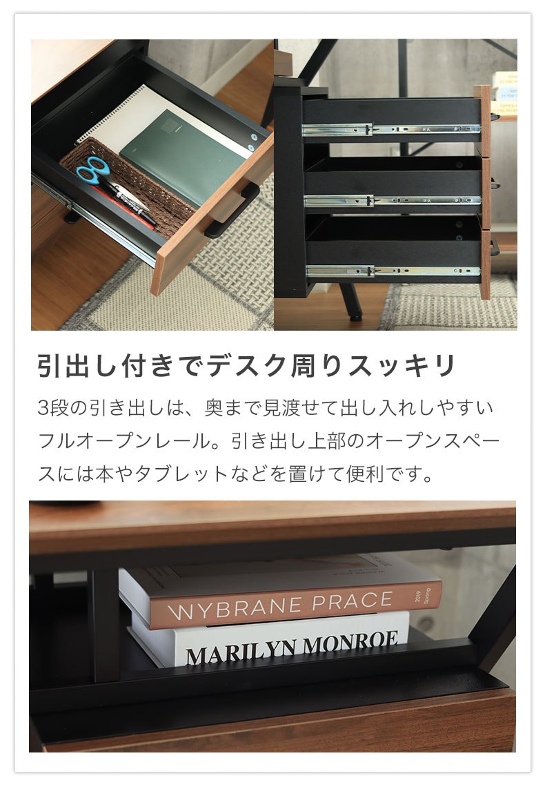 幅120cm デスク フォードの機能