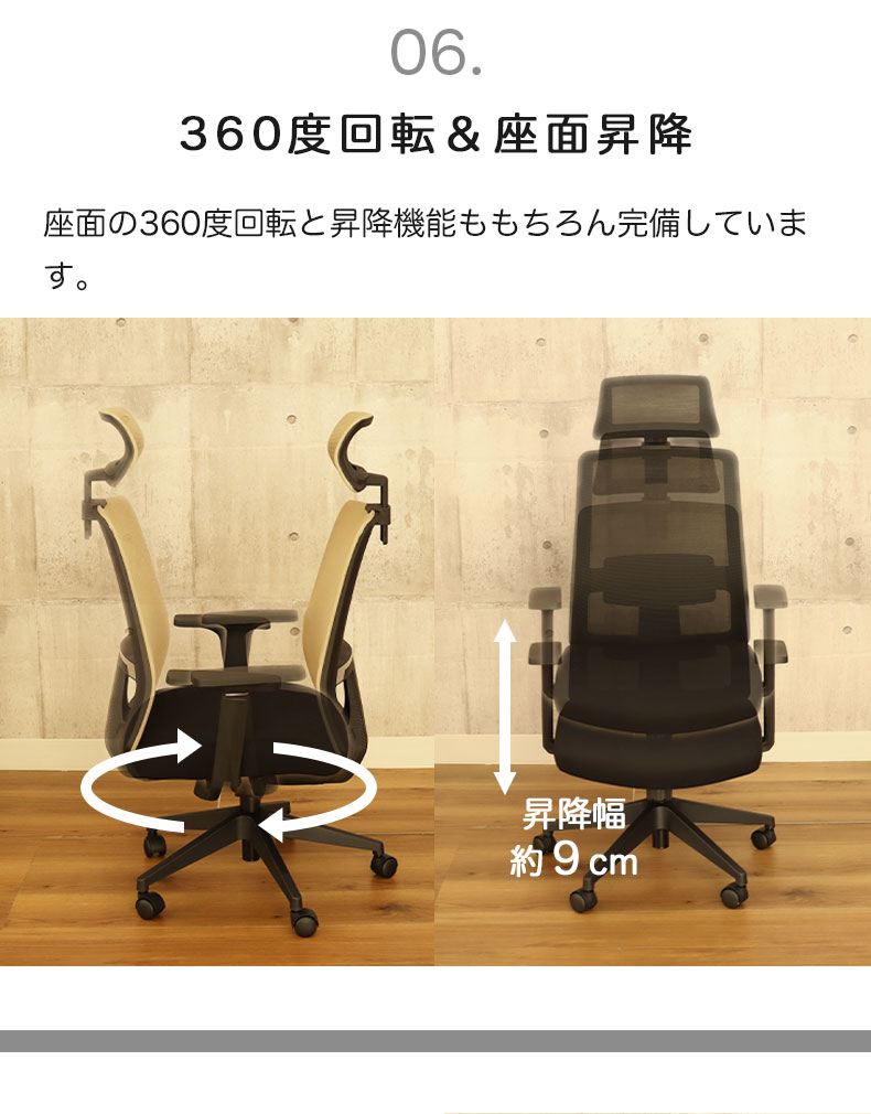 ワークチェア レガートの機能