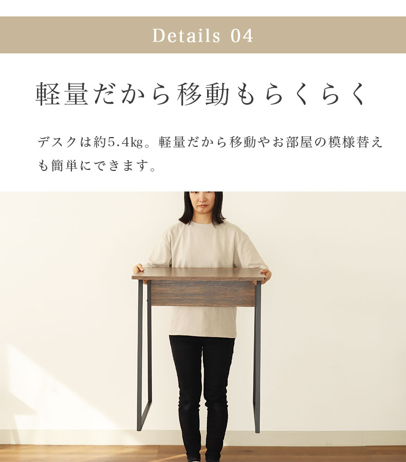 幅60cm デスク フォリアの機能