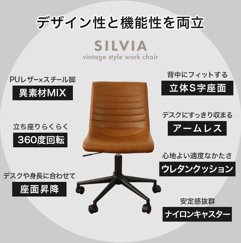 デスクチェア シルビアの機能
