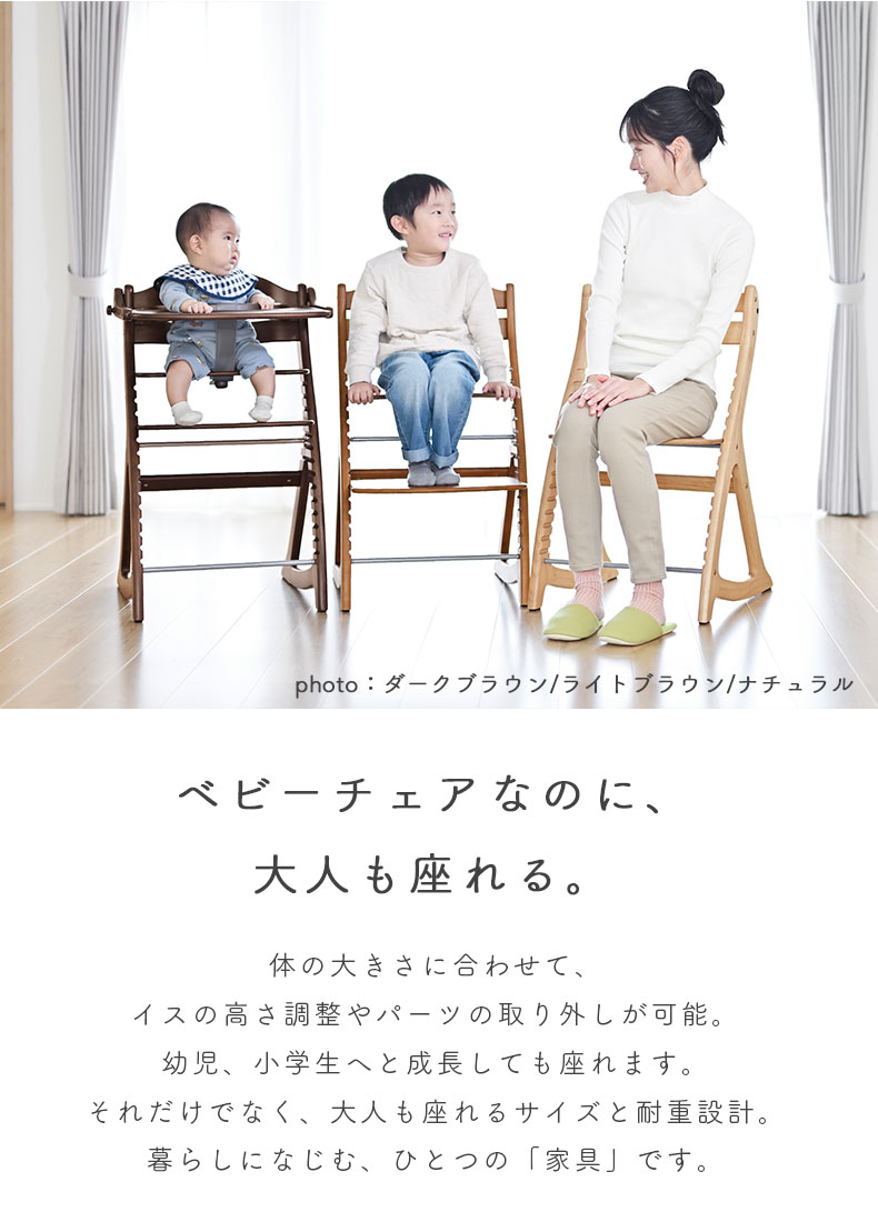 ベビーチェア すくすくチェアスリムGLの機能