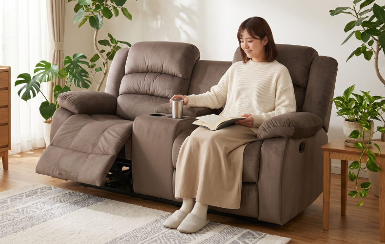 ポケットコイル座面の電動ソファ