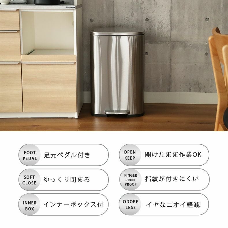 50L ステンレス ダストボックス フラットランド