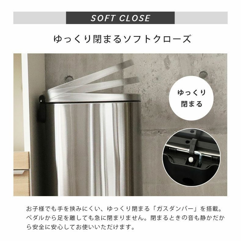 50L ゴミ箱 ステンレス ダストボックス ペダル付き ふた付き キッチン